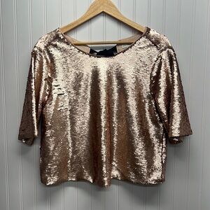 #10 Sequin Blouse in Shimmering Gold NWOT